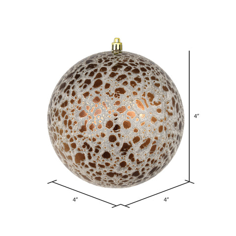 Shatterproof Mocha Crackle Ball Ornament, 4"