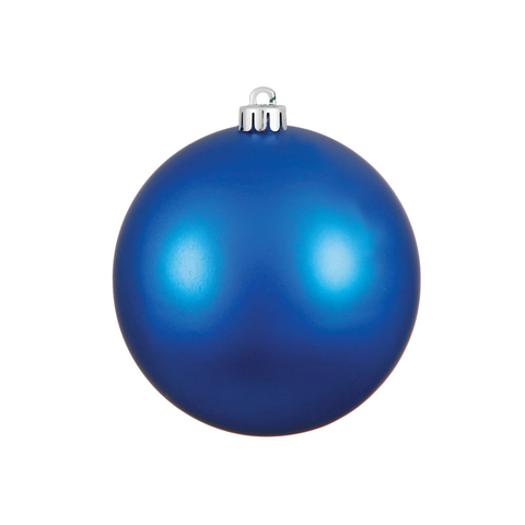 Shatterproof Blue Matte Ball UV Ornament, 4" (100MM)