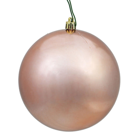 Shatterproof Rose Gold Shiny Ball Ornament, 4" (100MM)