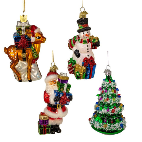 Noble Gems™ Glass Traditional Ornaments, 4.5" (Set of 4)