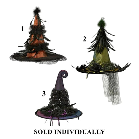 Feather Witch Hat, 20" (3 styles - sold individually)