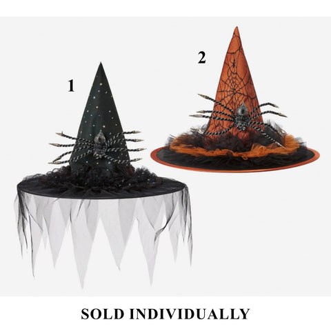 Glitzy Spider Hat, 13.5" (2 styles - sold individually)