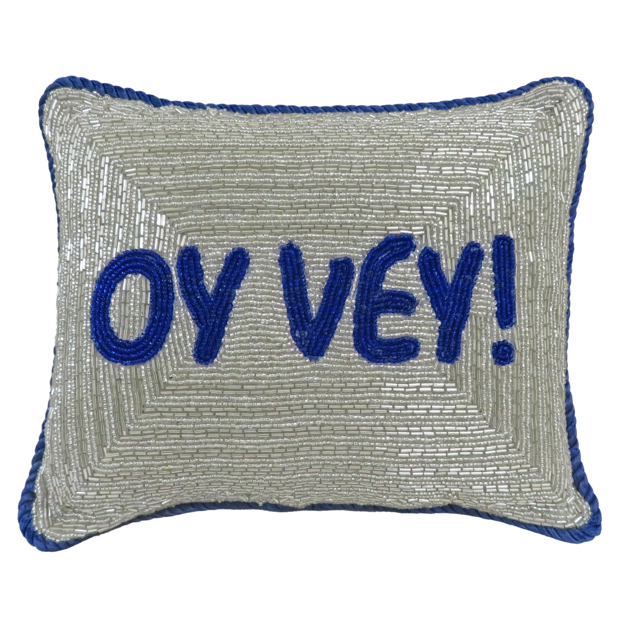 Hanukkah "Oy Vey" Beaded Pillow - Thumbnail 2