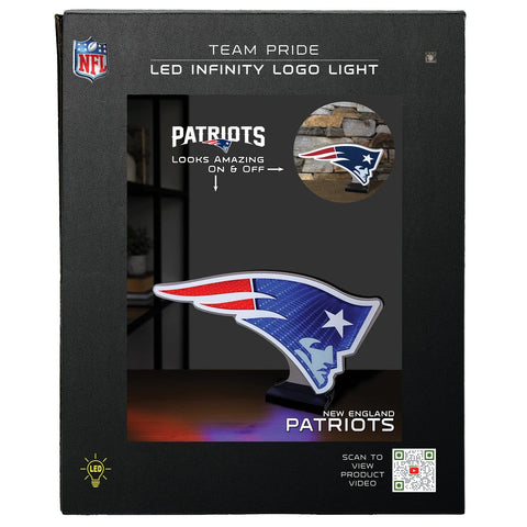 New England Patriots LED Infinity Logo Light, Acrylic, w/UL Plug, 8"
