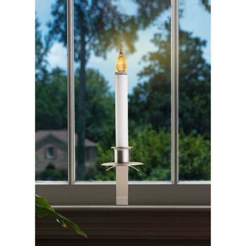 Cambridge Slant Bracket Pewter LED Bulb Candle W/ Sensor, 12" (Set of 3)