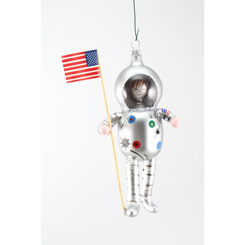 Silver Spaceman Ornament, 6.5"