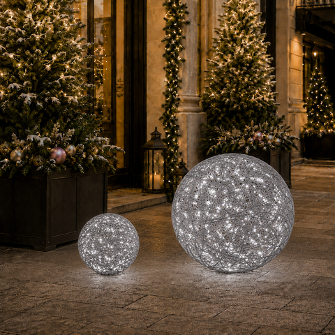 Organic 3D Lit Grey Ball, 15.7" (Cool White LED)