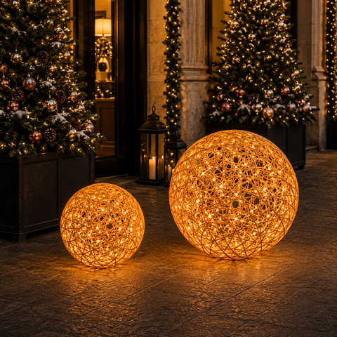 Organic 3D Lit Orange Ball, 31"