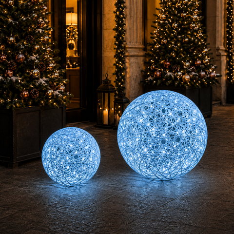 Organic 3D Lit Pastel Blue Ball, 24" (Blue LED)