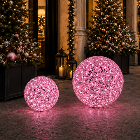 Organic 3D Lit Pastel Pink Ball, 24"