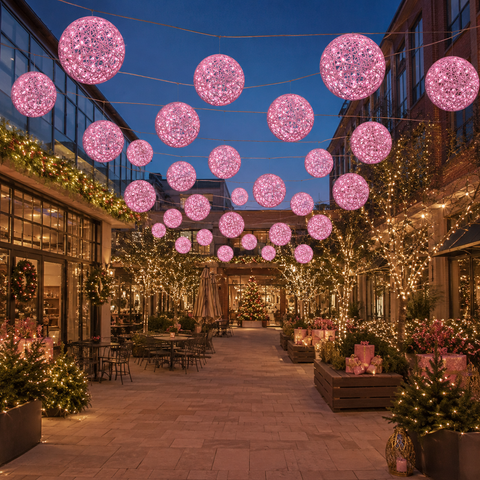 Organic 3D Lit Pastel Pink Ball, 31"