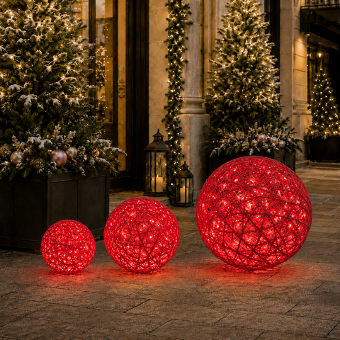 Organic 3D Lit Red Ball, 24" (Red LED)