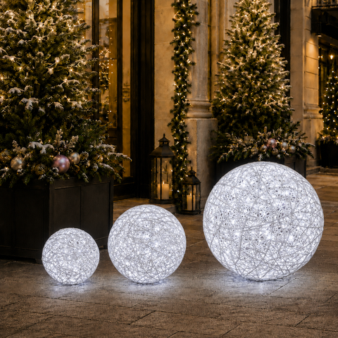 Organic 3D Lit White Ball, 24" (Cool White LED)