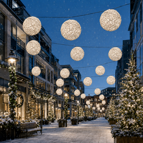 Organic 3D Lit White Ball, 31" (Warm White LED)