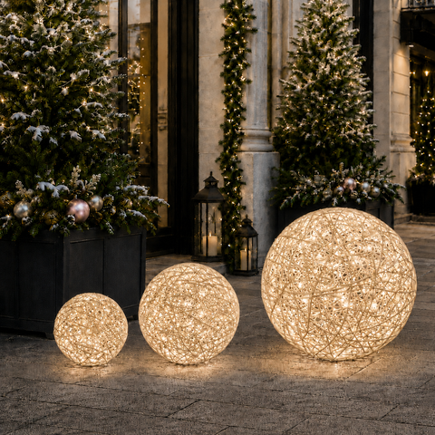 Organic 3D Lit White Ball, 31" (Warm White LED)