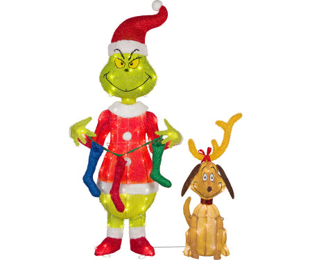Grinch Tinsel Sculpture 48" H Inflatable