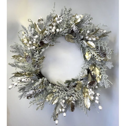 Gold Pine Wreath, 36"