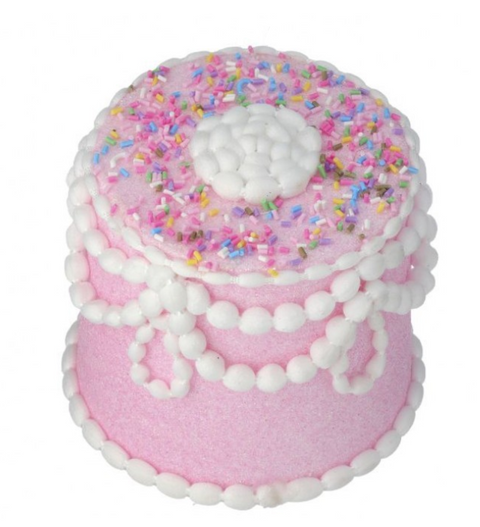 5" Pastel Candy Decorated Cake Ornament (Pink)