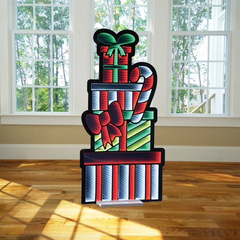 Package Stack and Candy Cane Infinity Light, Acrylic w/UL Plug, 47"