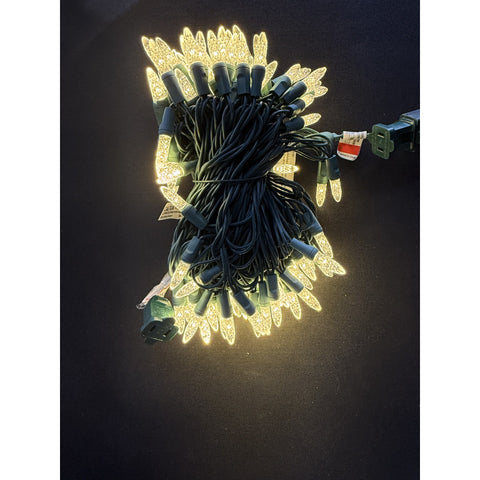 M5 100L Warm White LED Lights, Green Wire