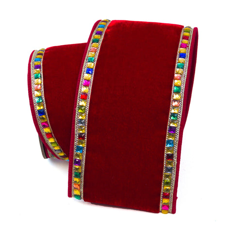 Colorful Christmas Ribbon, 4" x 5yd (Red)