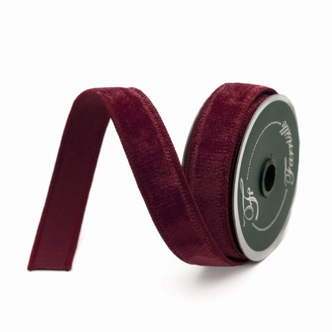 Velvet Ribbon, 1" x 10yd (Burgundy Red)