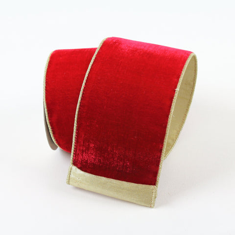 Flashy Velvet Ribbon, 4" x 10yd (Red)