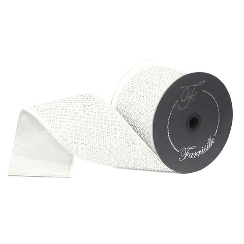 Glamour Glitz Ribbon, 4" x 5yd (White)