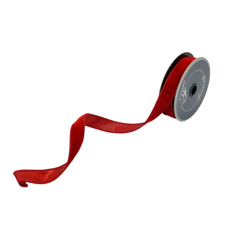 Velvet Luster Ribbon, 1" x 10yd (Red)