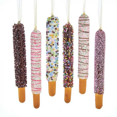 Chocolate Covered Pretzel Ornament, 6.5"