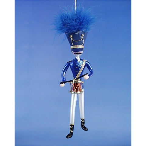 Blue Soldier W/ Drum Ornament, 8"