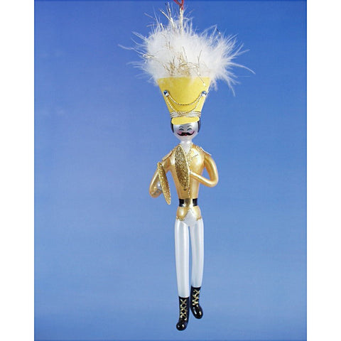 Yellow Soldier W/ Cymbals Ornament, 8"
