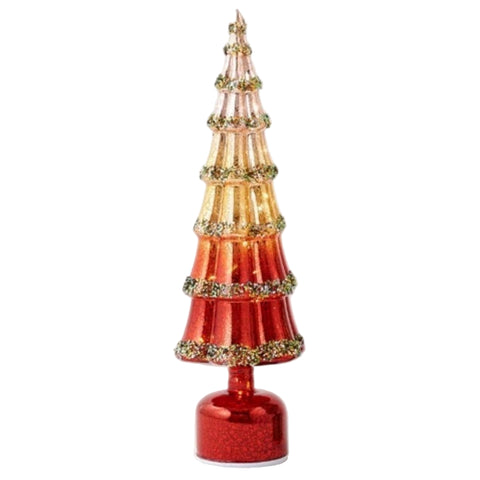 Glass Revolving Tree w/LED Lights, 17.5" (2 styles - sold individually)
