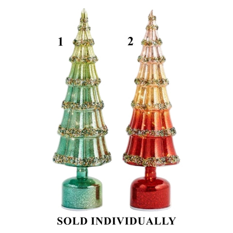 Glass Revolving Tree w/LED Lights, 17.5" (2 styles - sold individually)