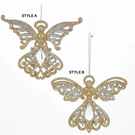 4" Platinum & Gold Angel Ornament