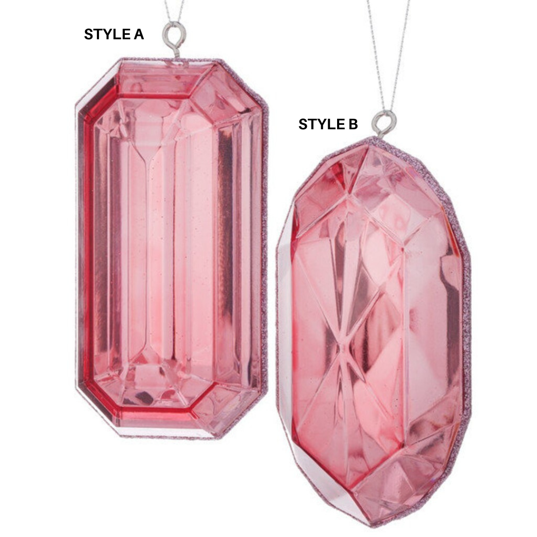 5" Pink Acrylic Precious Gems Ornament