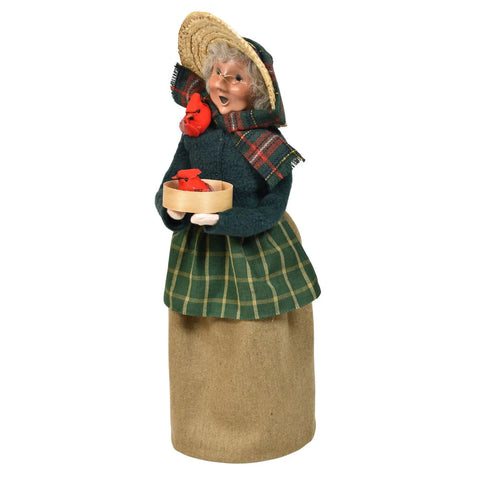 Cardinal Mrs Claus Caroler Figurine, 13"