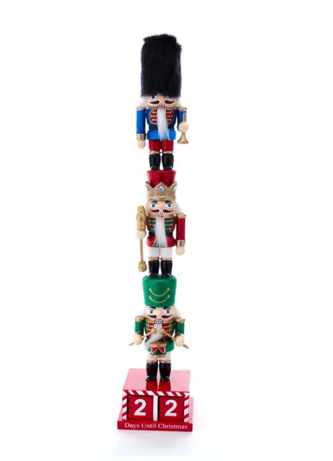 16" Stacked Miniature Nutcrackers With Calendar