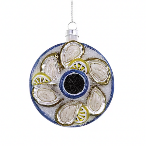 Plated Oyster Glass Ornament