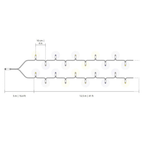 Twinkly Pro Strings, 2x125 RGB LEDs, PLC, Black Wire