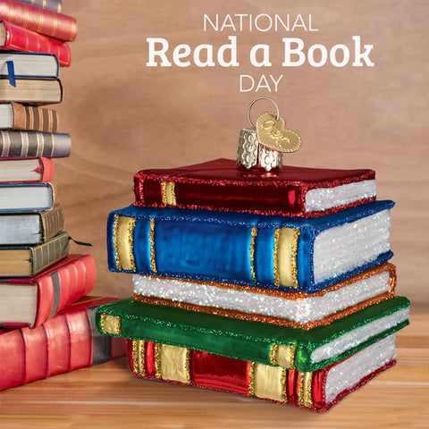 Stack Of Books Ornament, 2.5"