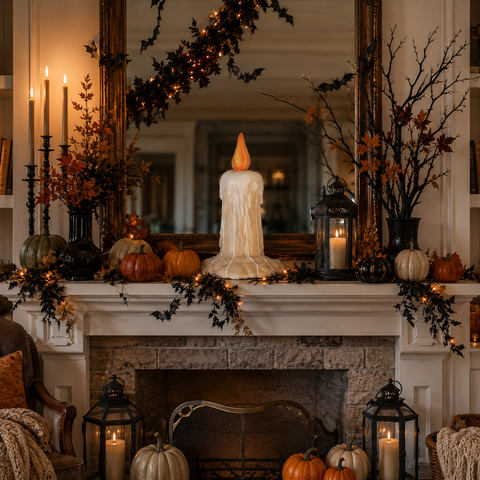 Small Fiberglass Halloween Candle, 18"