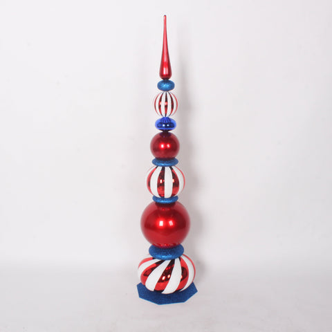 Finial "4th of July" Tower, 54" (Red, White & Blue)