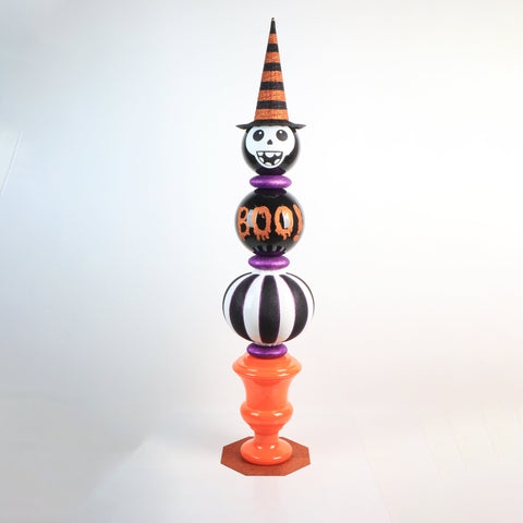 Jumbo Halloween Finial, 75" (Orange/Black/White/Purple)