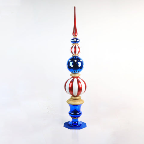 Jumbo "4th of July" Finial, 81" (White, Red & Blue)