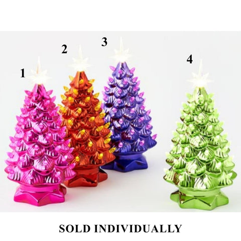 Metallic Tree w/LED Lights, Timer & Adapter, 13.5" (4 styles - sold individually)