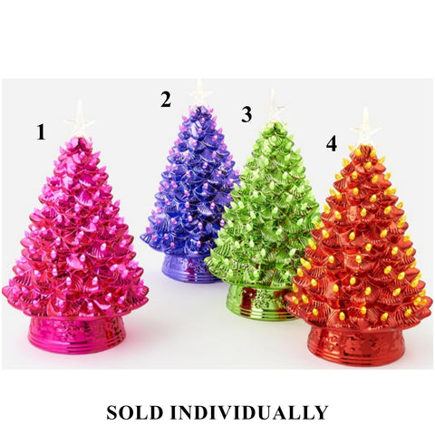 Metallic Tree w/LED Lights, Timer & Adapter, 20" (4 styles - sold individually)