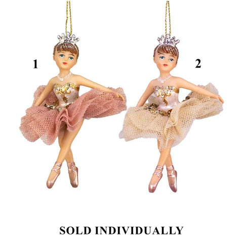 Ballerina Child Ornaments, 4" (2 styles - sold individually)
