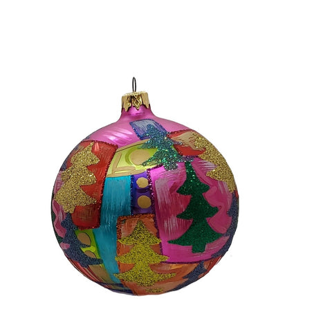 Christmas Forest Ball Ornament, 5"