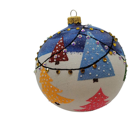 "Do They Still Make Wooden Christmas Trees?" Glass Ornament, 4"